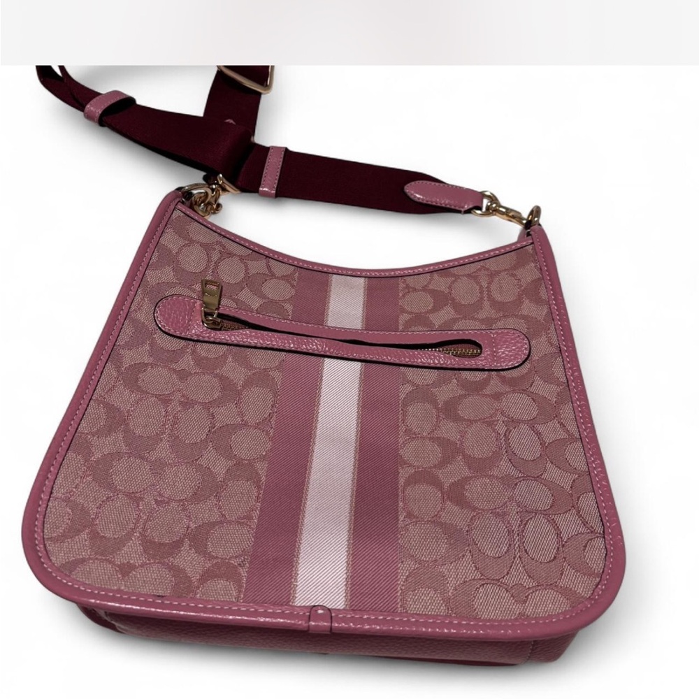 Coach Burgundy and Pink Signature Shoulder Bag - Picture 3 of 3